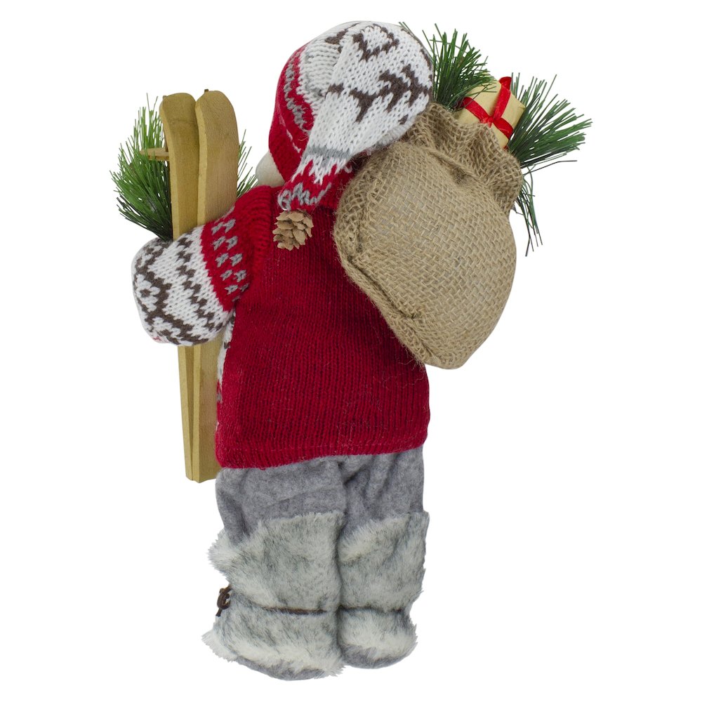 Standing Nordic Santa with Skis Christmas Figure - 12". Picture 5
