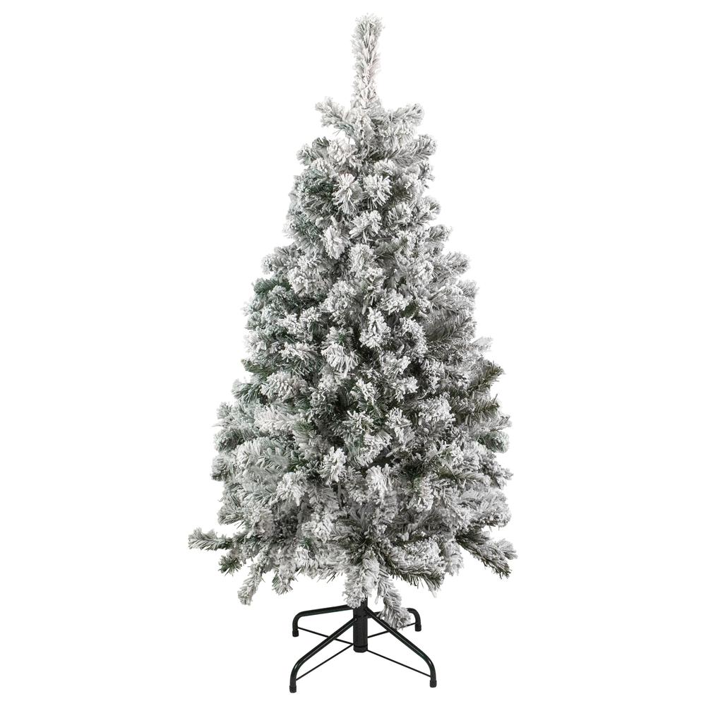 4.5' Flocked Madison Pine Artificial Christmas Tree  Unlit. Picture 1