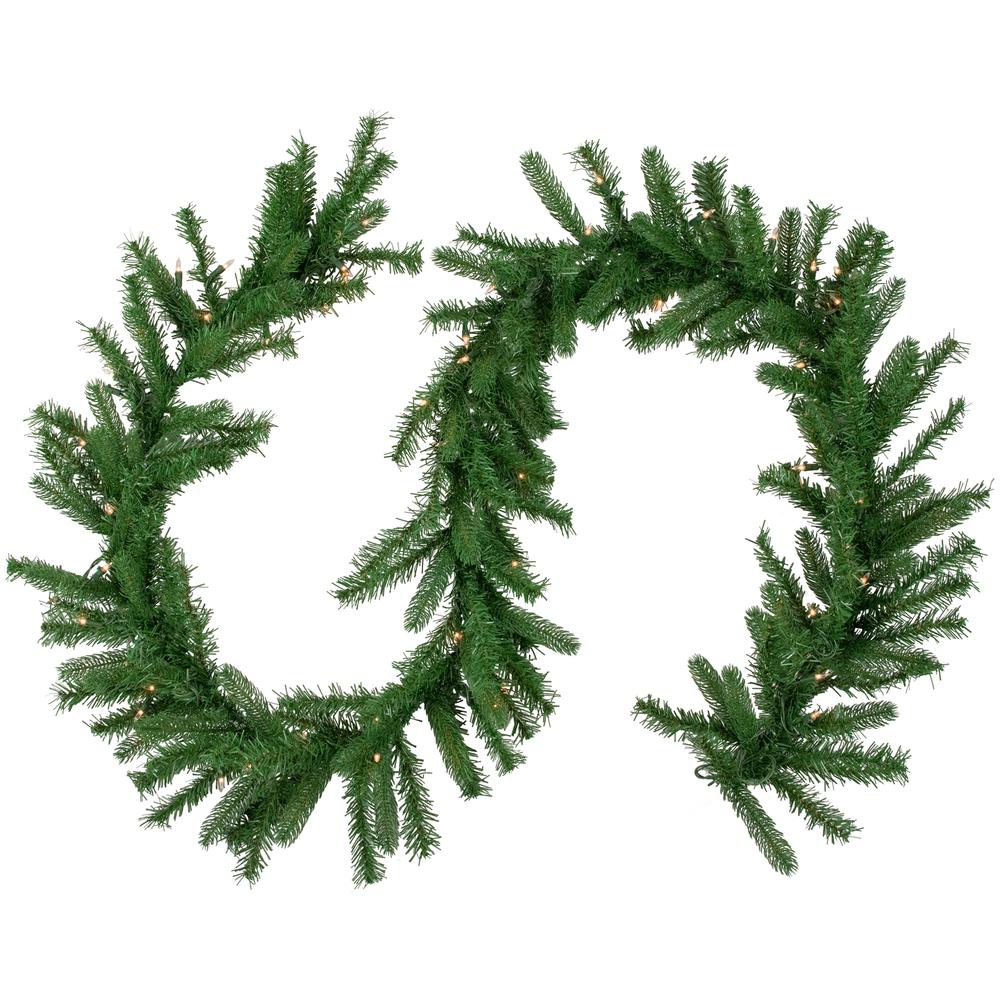 9' x 10" Pre-Lit Sierra Noble Fir Artificial Christmas Garland  Clear Lights. Picture 1