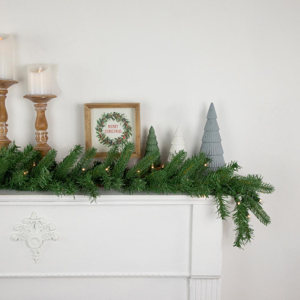 9' x 10" Pre-Lit Sierra Noble Fir Artificial Christmas Garland  Clear Lights. Picture 2