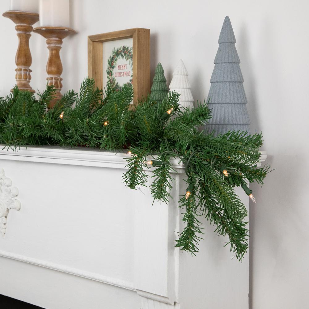9' x 10" Pre-Lit Sierra Noble Fir Artificial Christmas Garland  Clear Lights. Picture 3