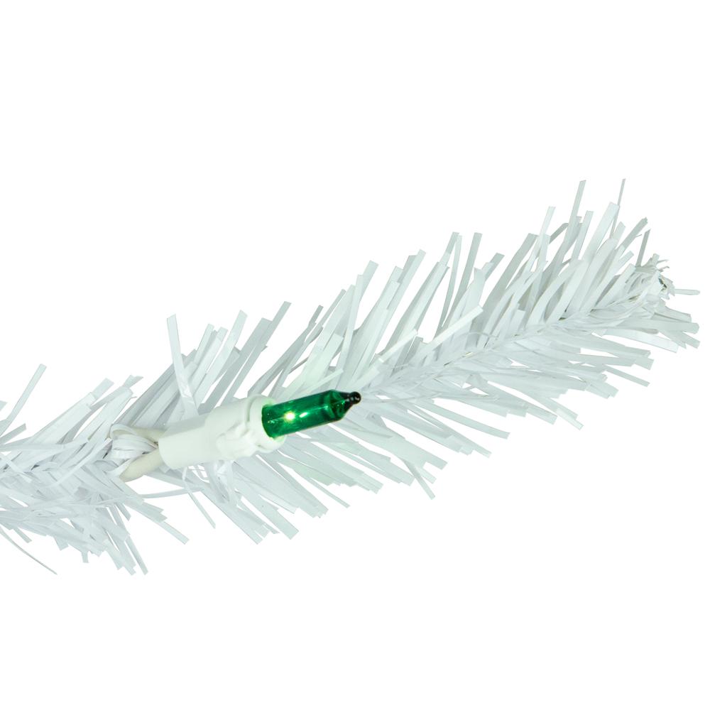 6.5' Pre-Lit Woodbury White Pine Pencil Artificial Christmas Tree  Green Lights. Picture 2