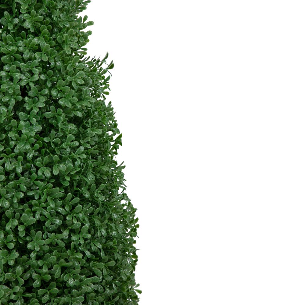 30" Artificial Boxwood Cone Topiary Tree with Round Pot  Unlit. Picture 4