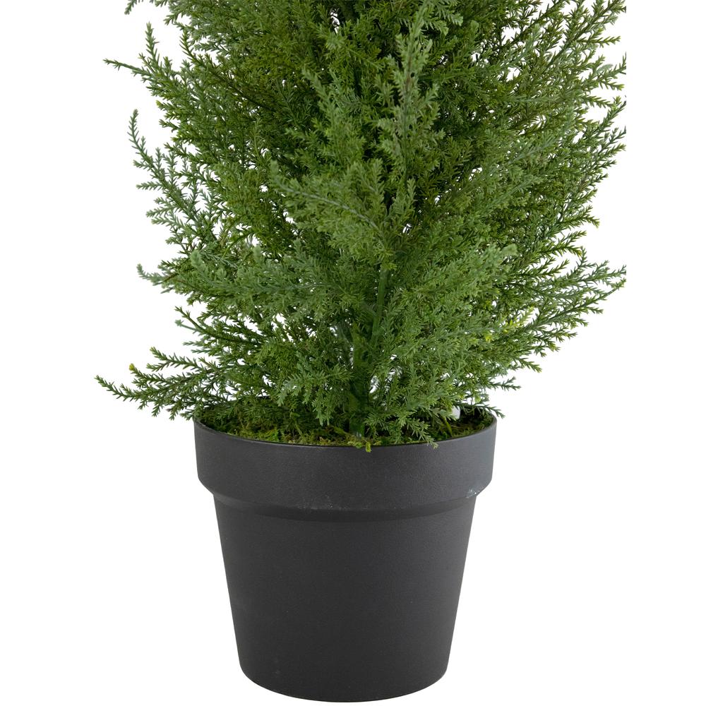 2' Artificial Cedar Pine Petite Arborvitae Tree in Round Pot  Unlit. Picture 4