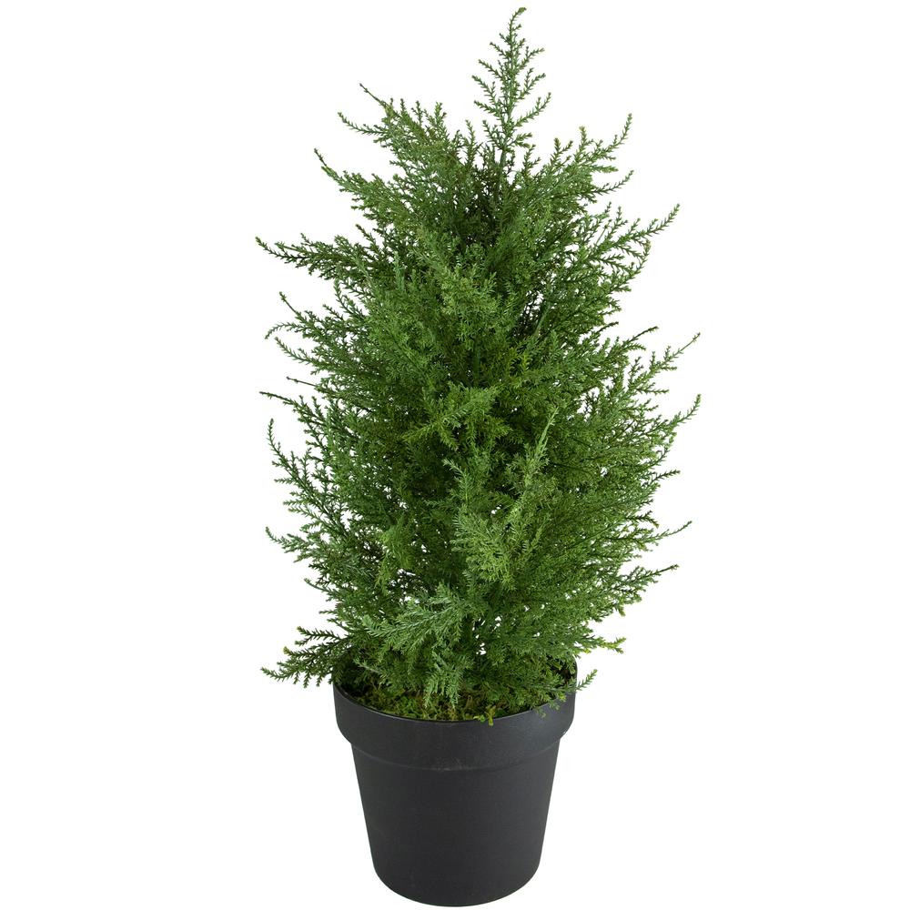 2' Artificial Cedar Pine Petite Arborvitae Tree in Round Pot  Unlit. Picture 1
