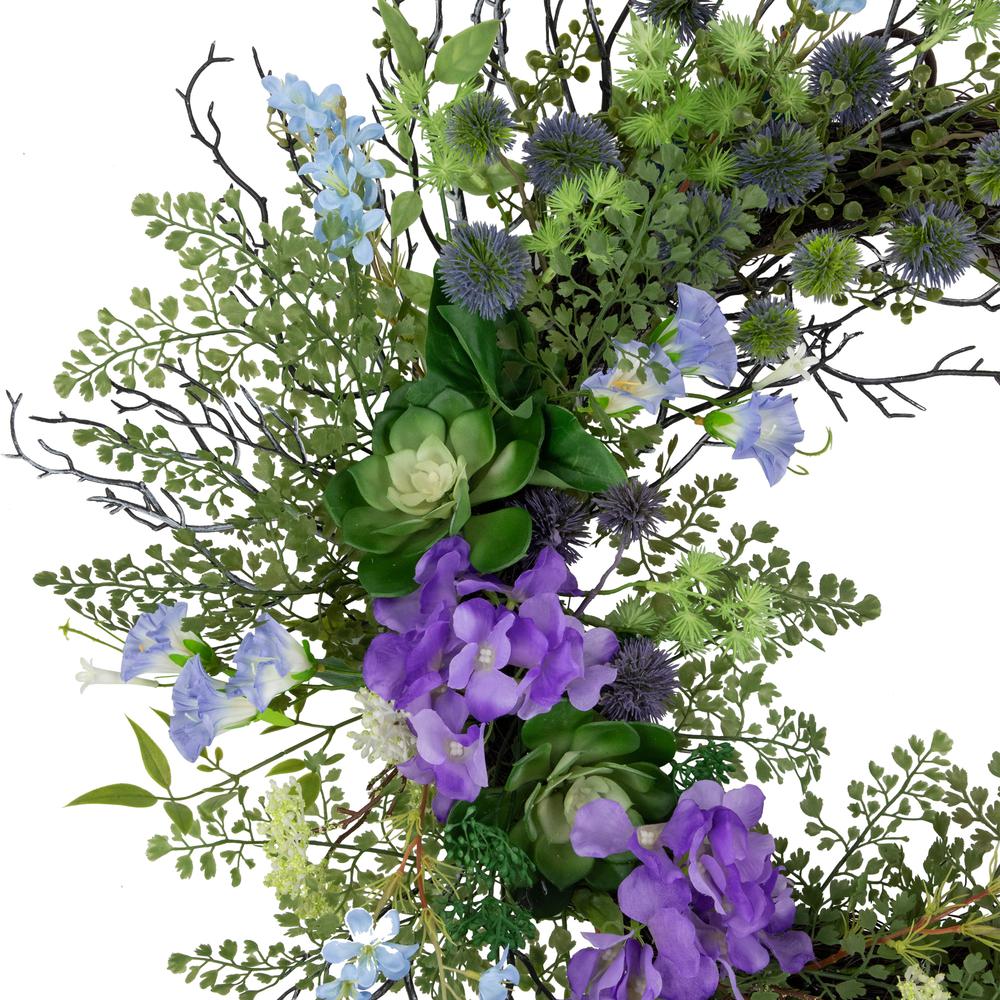 Mixed Wild Flowers and Twig Artificial Spring Wreath  24-Inch. Picture 5