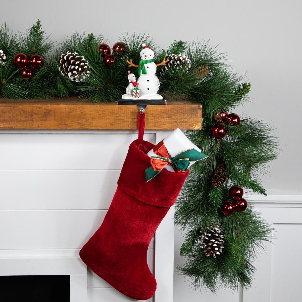 6" Snowman and Puppy Christmas Stocking Holder. Picture 7