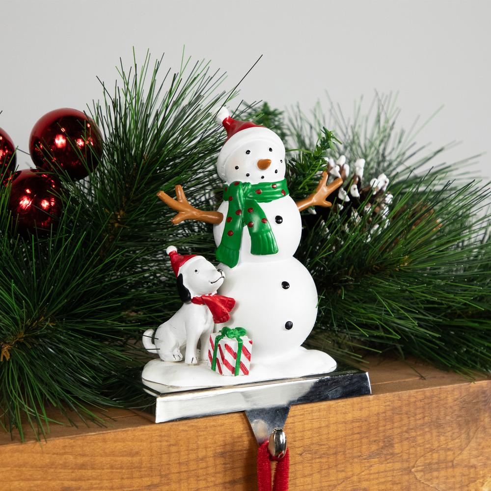 6" Snowman and Puppy Christmas Stocking Holder. Picture 2