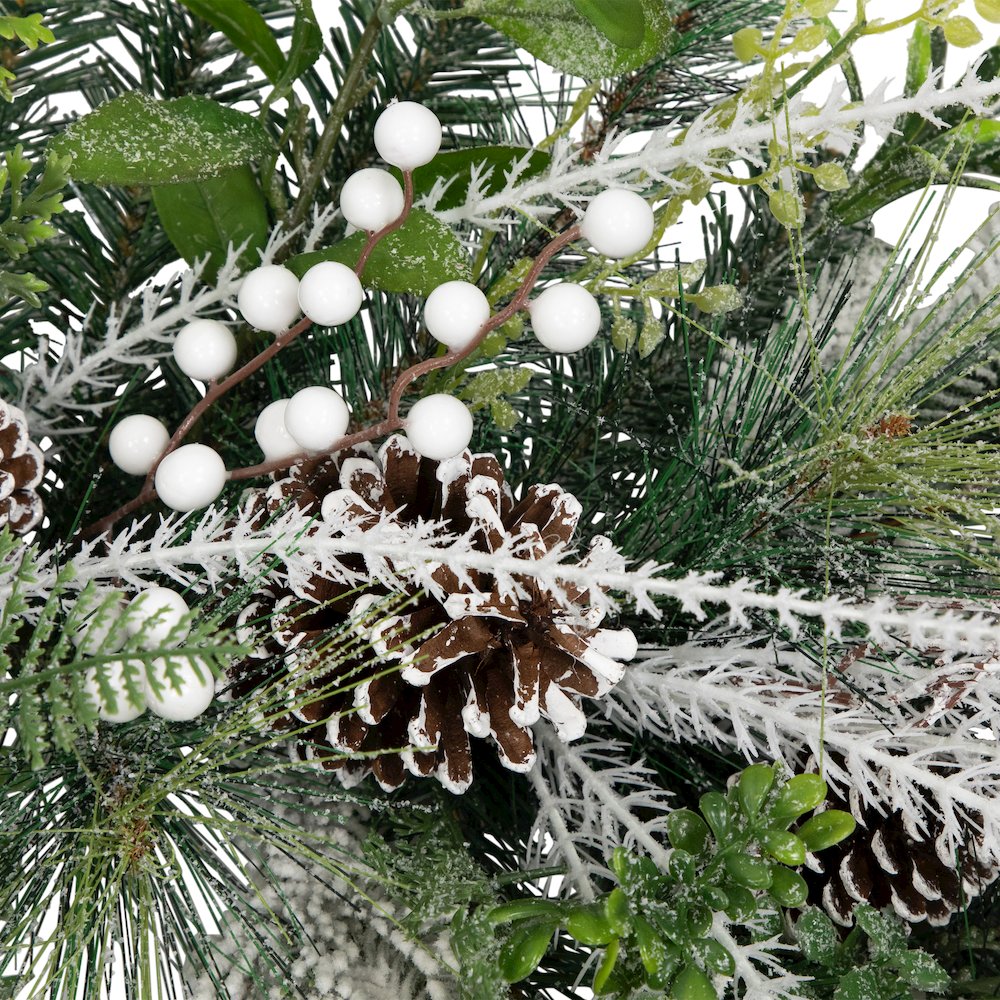 36" Frosted Pinecones and Berries Christmas Wreath  Unlit. Picture 7