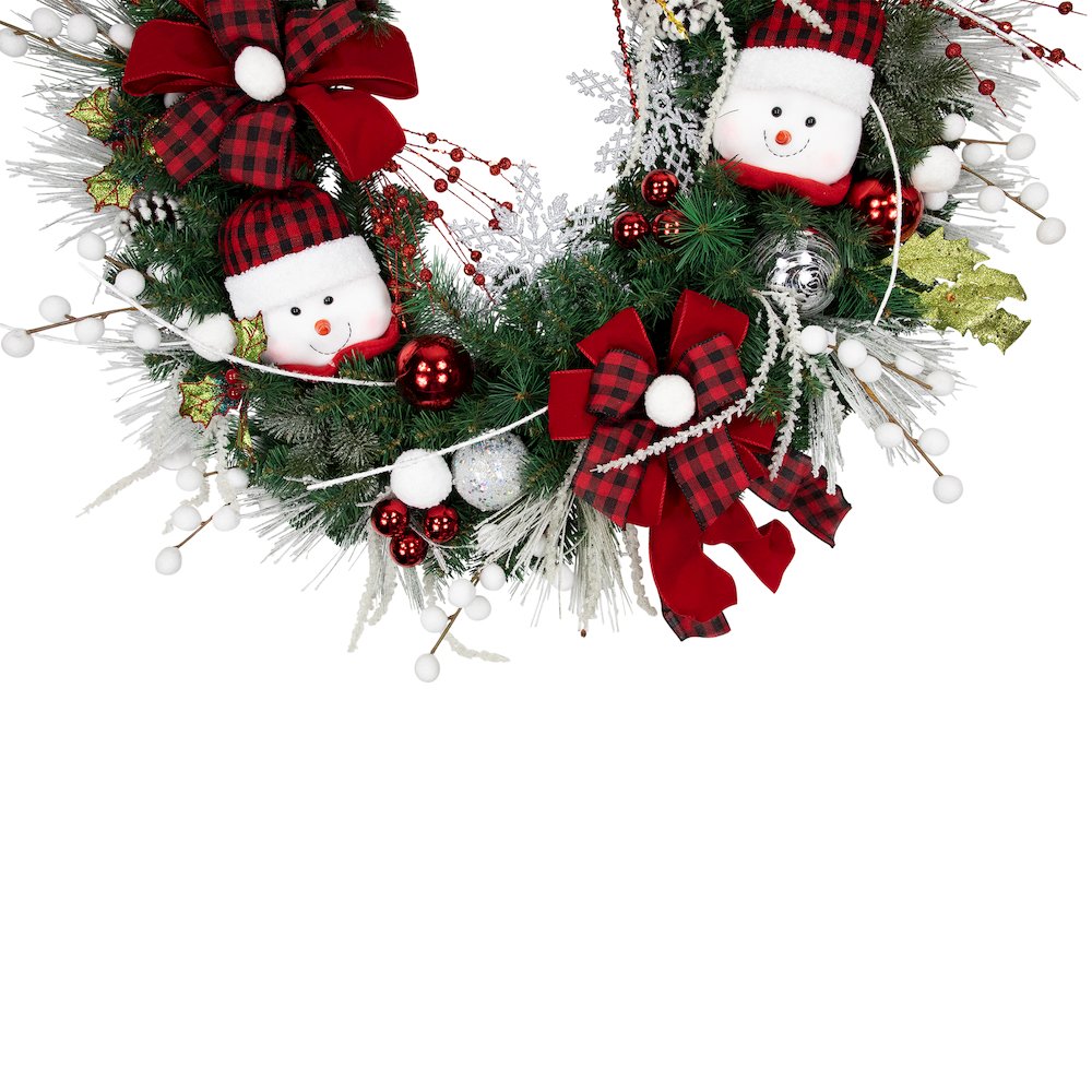 Snowmen and Icicles Pine Artificial Christmas Wreath - 40" - Unlit. Picture 4
