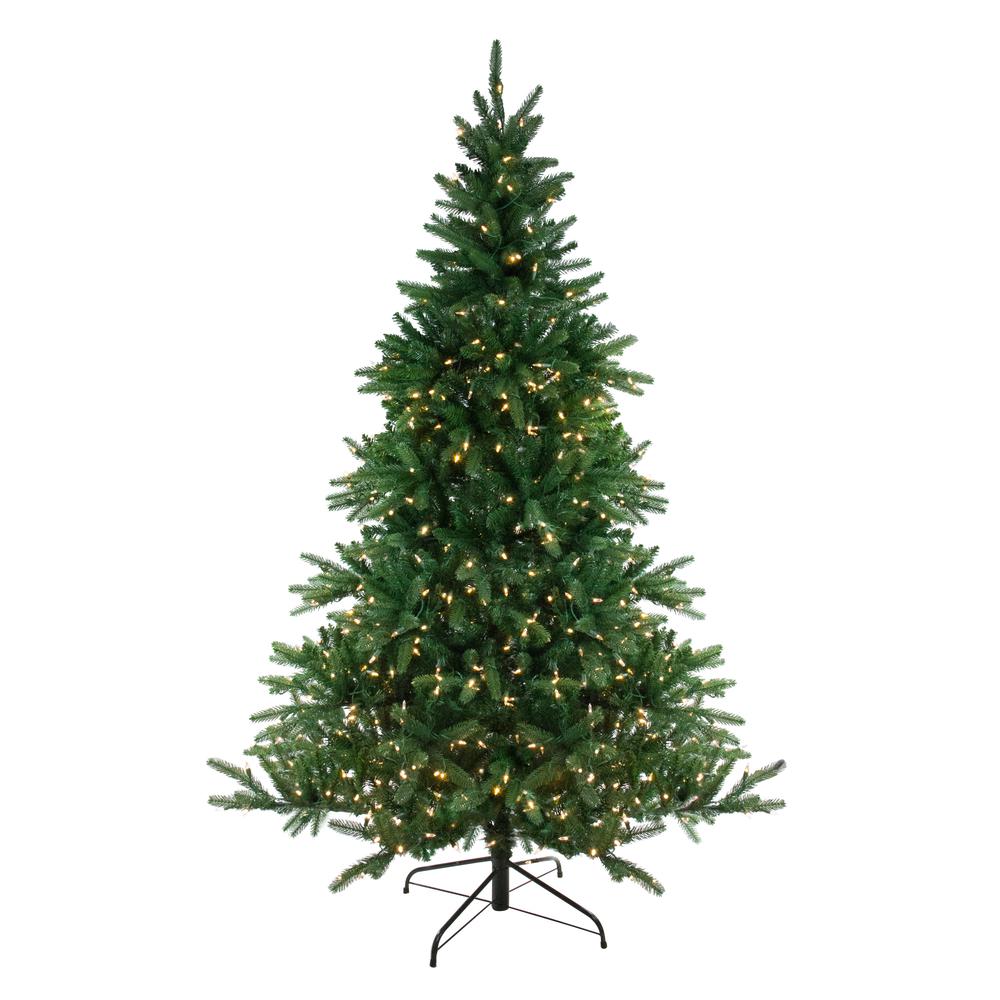 Real Touch️ Pre-Lit Noble Fir Artificial Christmas Tree-9' Dual Color LED Lights. Picture 1