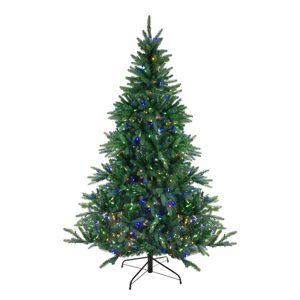 Real Touch️ Pre-Lit Noble Fir Artificial Christmas Tree-9' Dual Color LED Lights. Picture 2