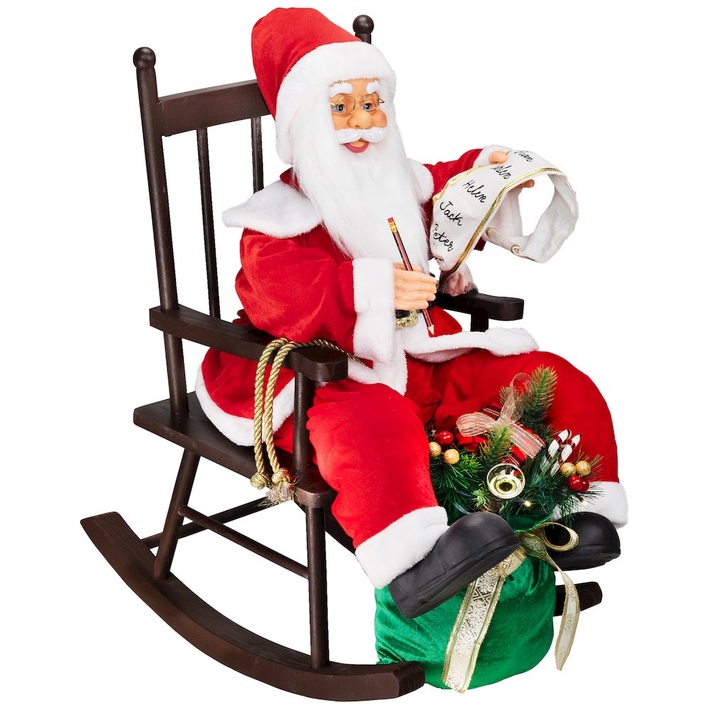 LED Lighted  Animated and Musical Santa Claus Rocking Chair Decoration - 32". Picture 3