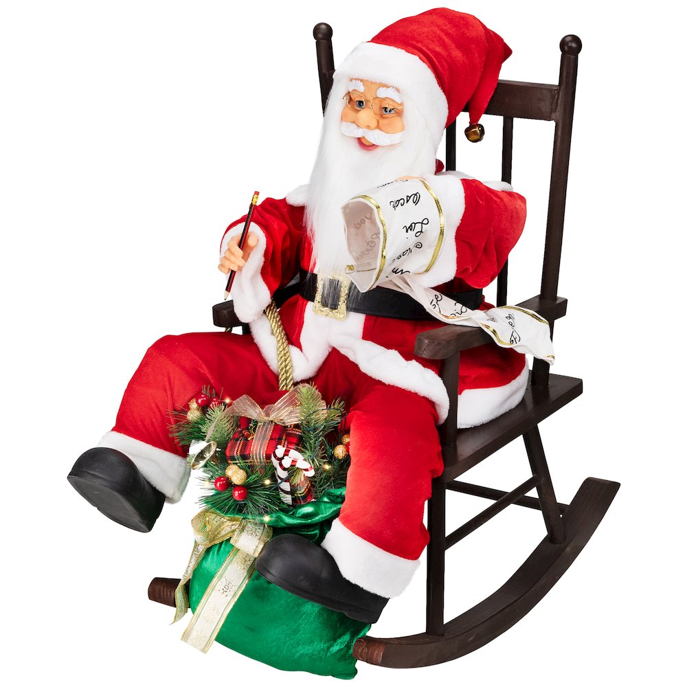 LED Lighted  Animated and Musical Santa Claus Rocking Chair Decoration - 32". Picture 4