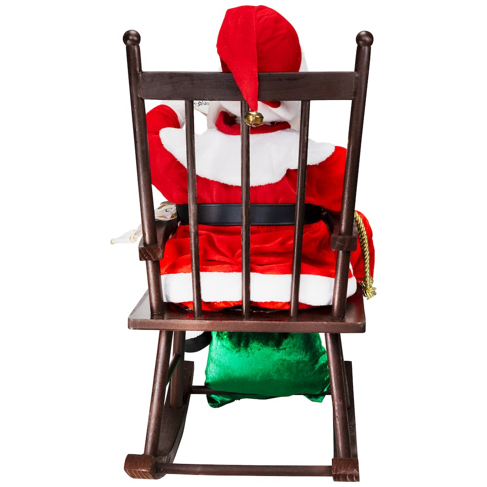 LED Lighted  Animated and Musical Santa Claus Rocking Chair Decoration - 32". Picture 6