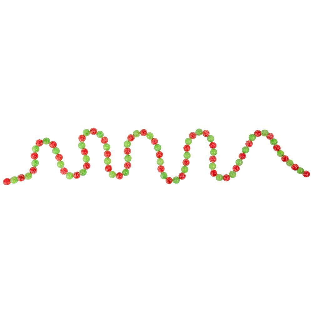 6' Red and Green Glittered Candy Drop Christmas Garland   Unlit. Picture 3