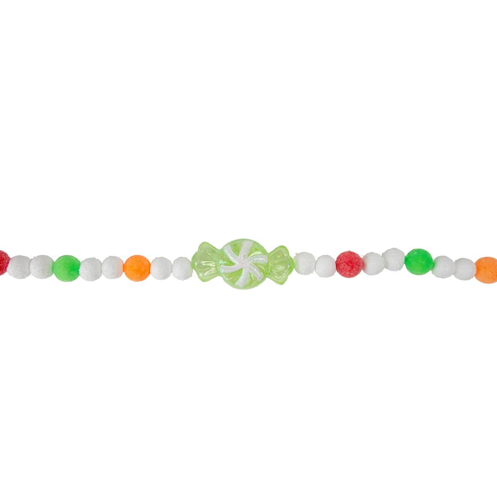 6' Glittered Pastel Colored Candy Christmas Garland  Unlit. Picture 3