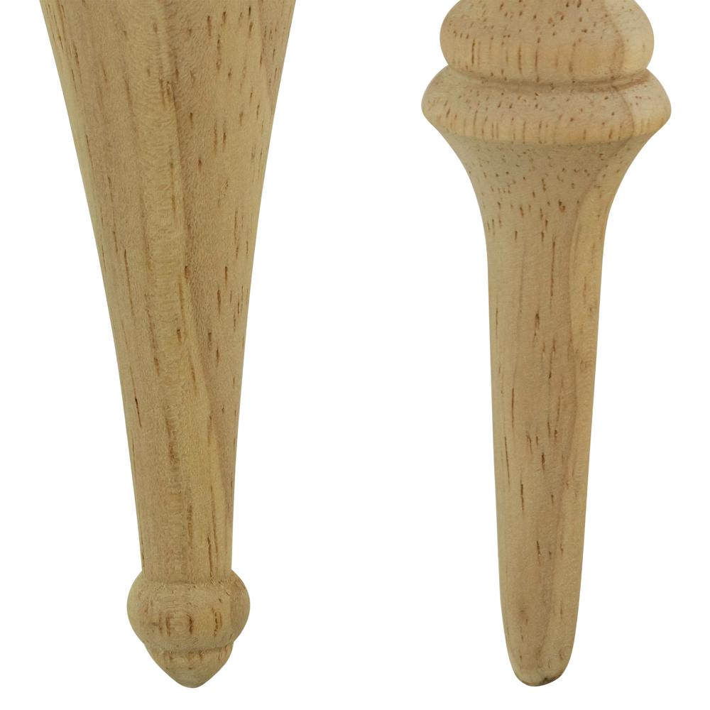Set of 2 Natural Wood Finial Christmas Tree Ornaments 6.5". Picture 5