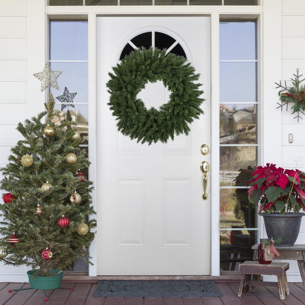Lush Mixed Pine Artificial Christmas Wreath  36-Inch  Unlit. Picture 2
