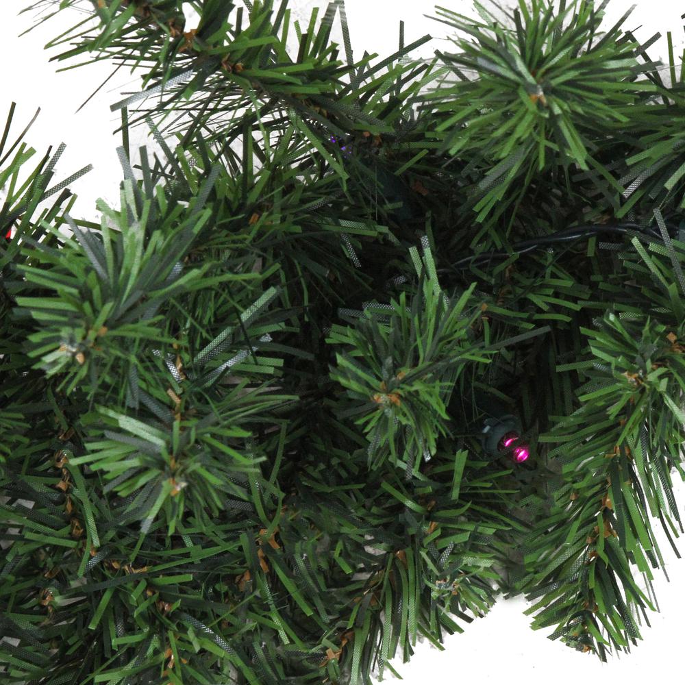 9' x 10" Pre-Lit LED Canadian Pine Artificial Christmas Garland - Multi Lights. Picture 2