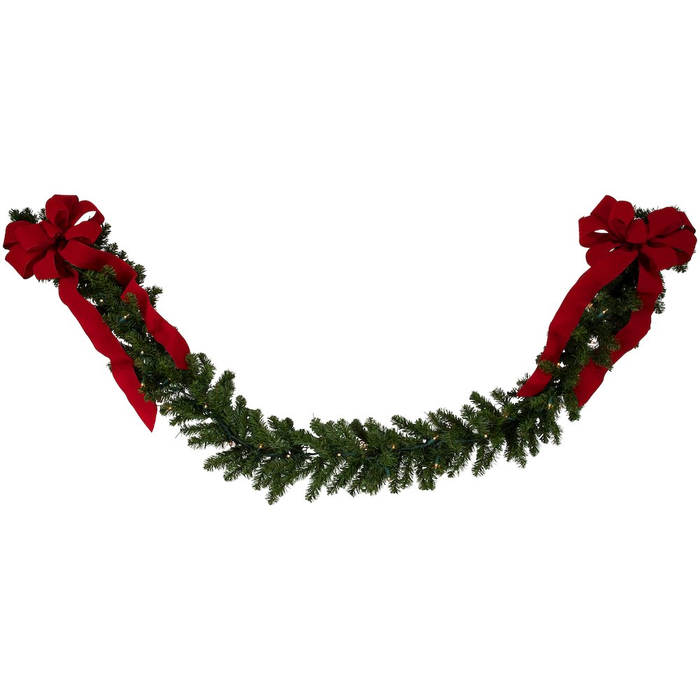 50' x 10" Pre-Lit Canadian Pine Commercial Artificial Christmas Garland - Clear Lights. Picture 6