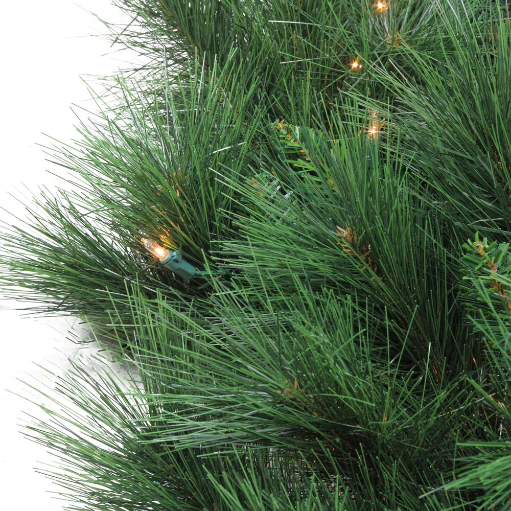 Pre-Lit White Valley Pine Artificial Christmas Wreath - 36-Inch  Clear Lights. Picture 2