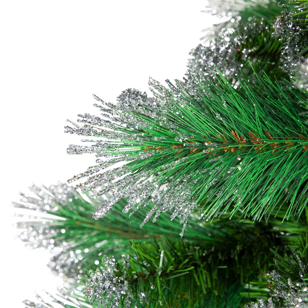 Two-Tone Spruce Pine Glitter Tip Medium Artificial Christmas Tree - 6' - Unlit. Picture 7