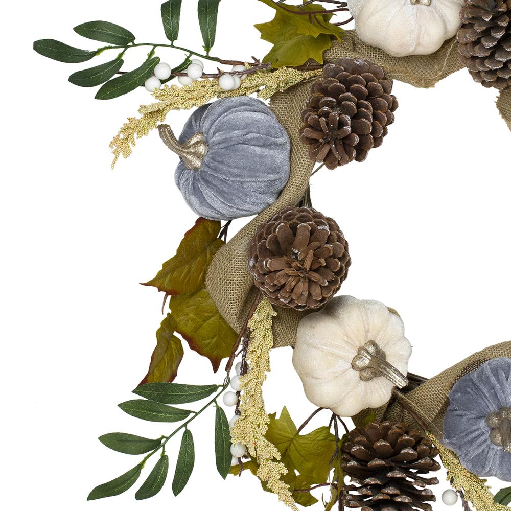 Pumpkins Foliage Grapevine Artificial Thanksgiving Wreath  24-Inch  Unlit. Picture 3