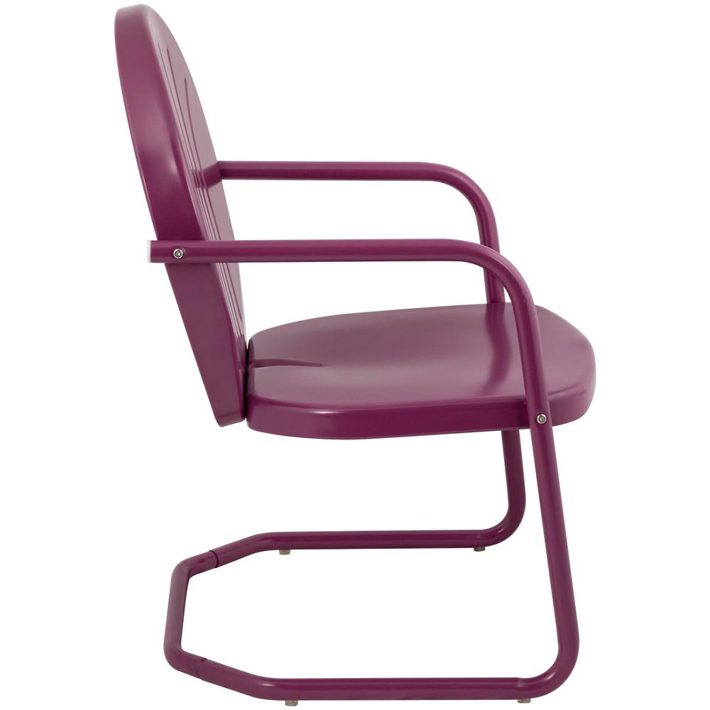 34-Inch Outdoor Retro Tulip Armchair  Purple. Picture 4
