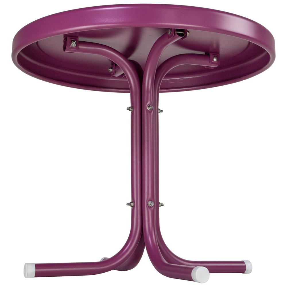 22" Outdoor Retro Tulip Side Table  Purple. Picture 4