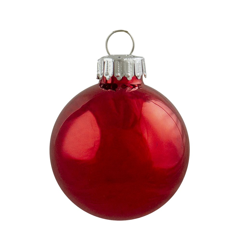 12ct Red and Silver 2-Finish Swirl Glass Christmas Ball Ornaments 1.75" (45mm). Picture 5