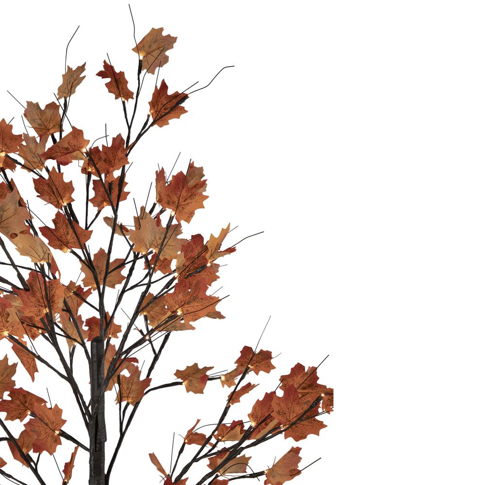 6' LED Lighted Autumn Harvest Maple Leaf Tree - Warm White Lights. Picture 3