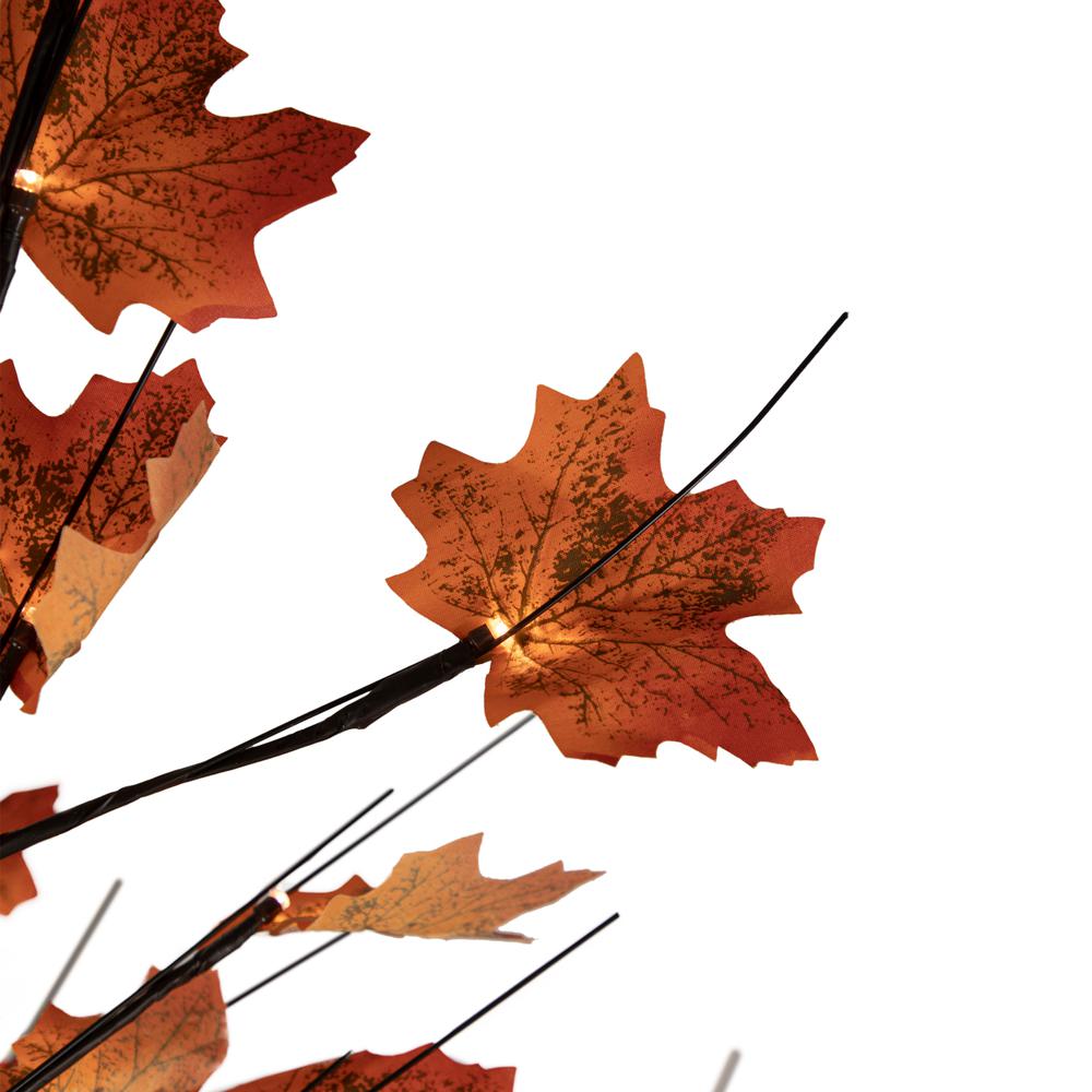 6' LED Lighted Autumn Harvest Maple Leaf Tree - Warm White Lights. Picture 4