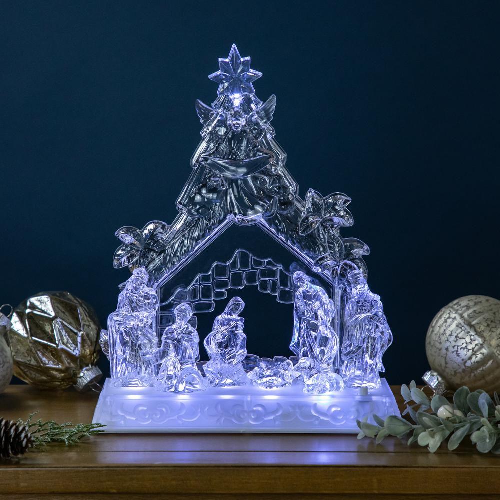 12" LED Lighted Nativity Scene in Stable Acrylic Christmas Decoration. Picture 2