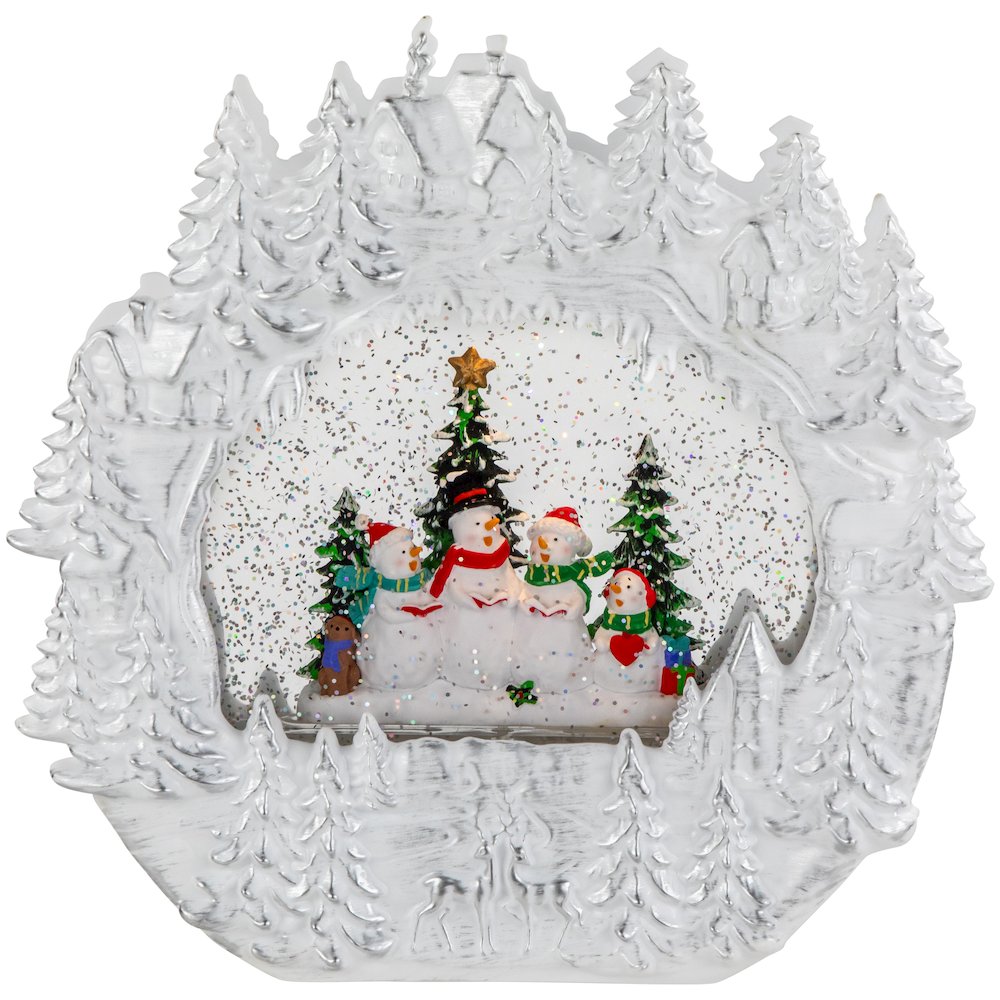LED Lighted Caroling Snowmen Christmas Snow Globe - 9.5". Picture 2