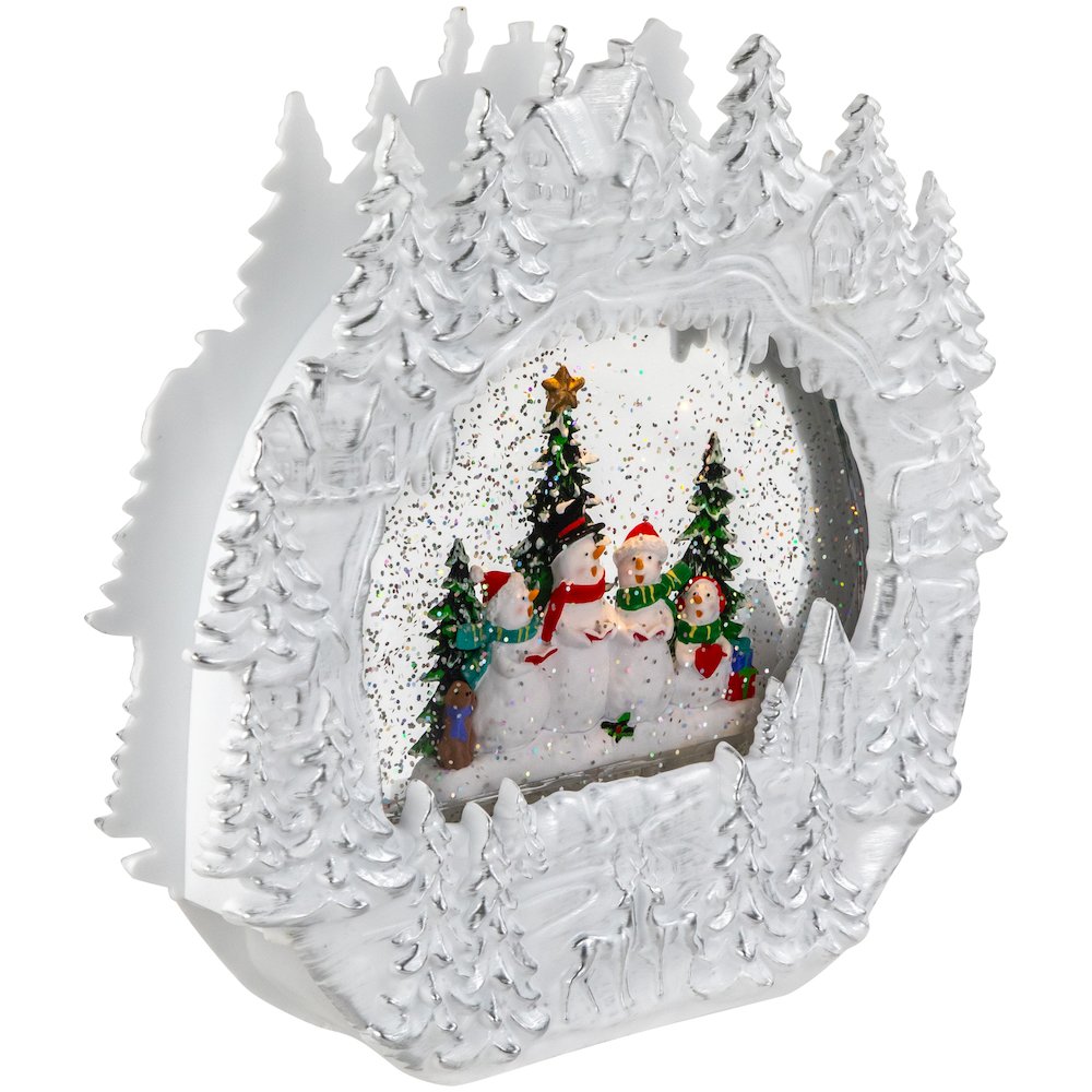 LED Lighted Caroling Snowmen Christmas Snow Globe - 9.5". Picture 3