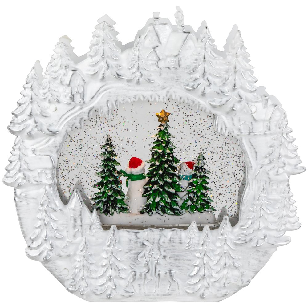 LED Lighted Caroling Snowmen Christmas Snow Globe - 9.5". Picture 4