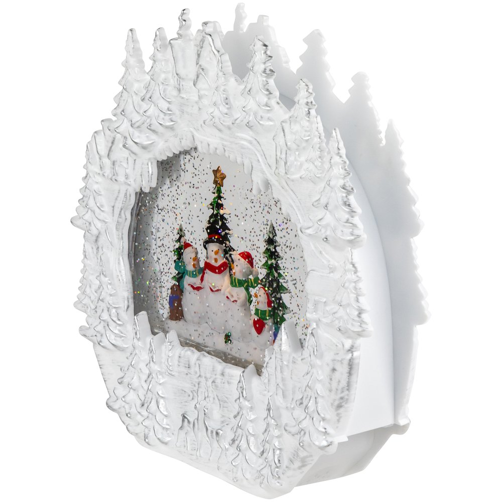 LED Lighted Caroling Snowmen Christmas Snow Globe - 9.5". Picture 6