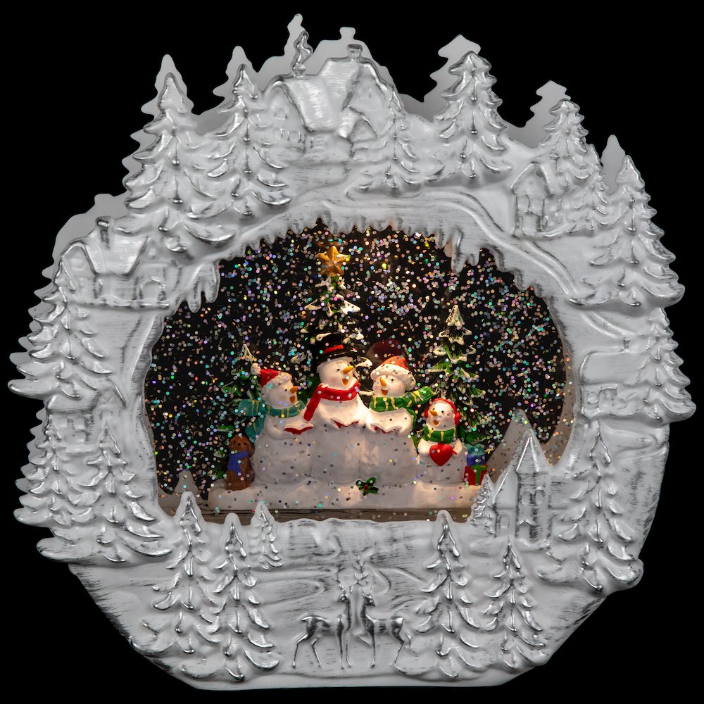 LED Lighted Caroling Snowmen Christmas Snow Globe - 9.5". Picture 5