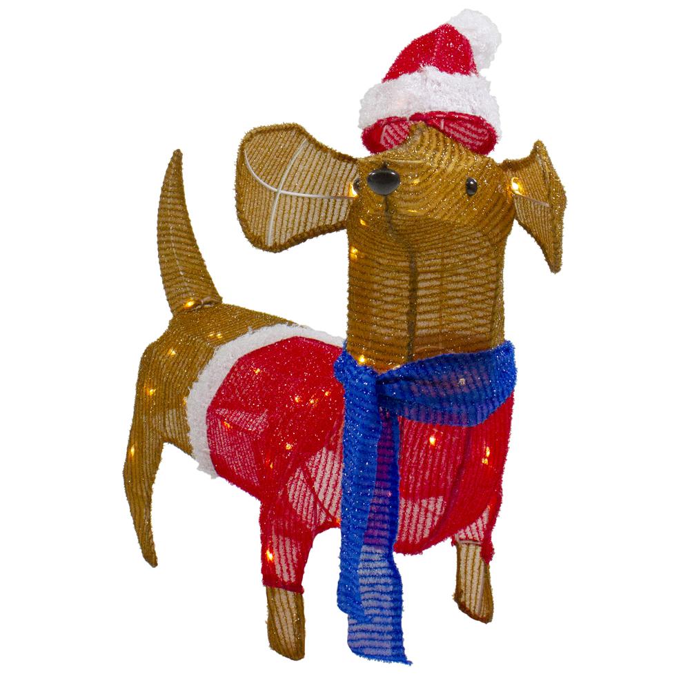 26" LED Lighted Dachshund Dog Outdoor Christmas Decoration. Picture 5