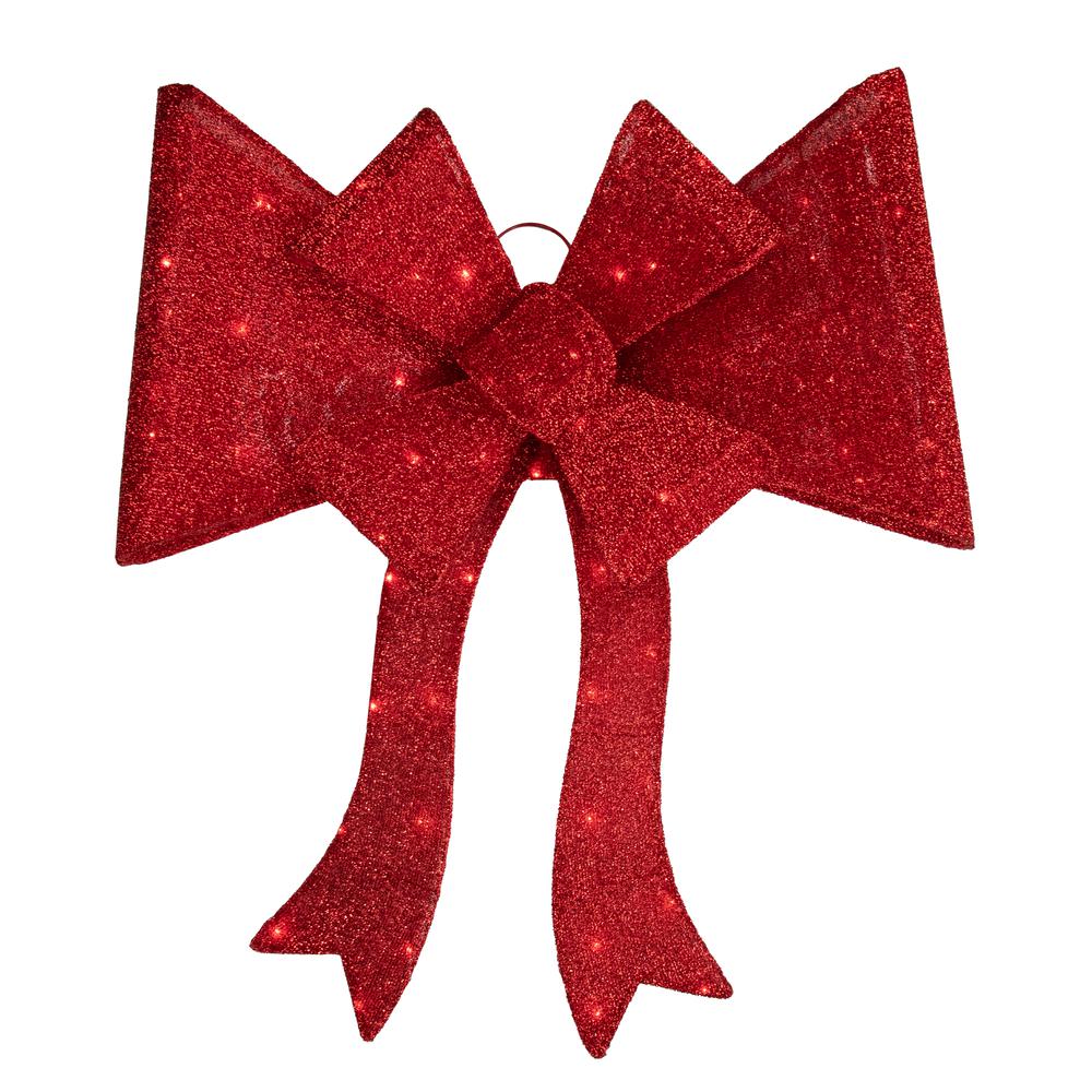 8' Red LED Lighted Christmas Doorway Arch Decoration with Bow. Picture 3
