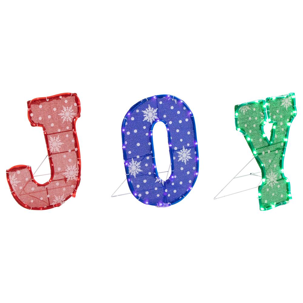 14" LED Lighted Traditional Colored 'Joy' Outdoor Christmas Decoration. Picture 2