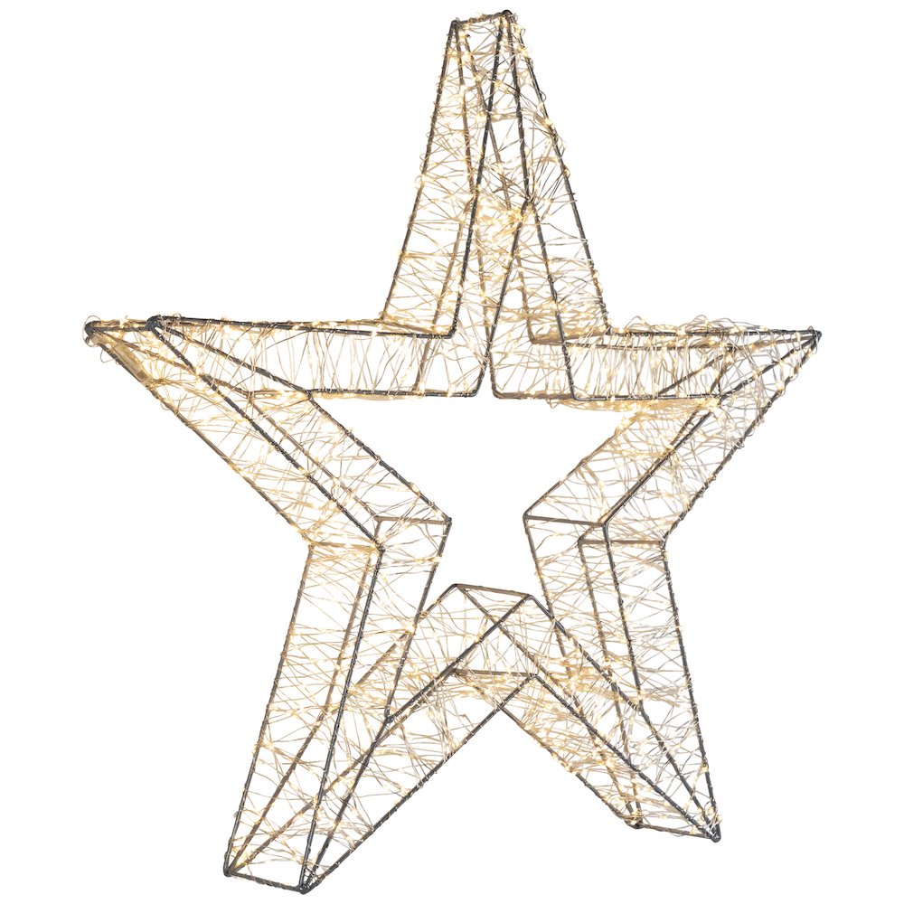 LED Lighted Wire Star Outdoor Christmas Decoration - 22" - Warm White Lights. Picture 4