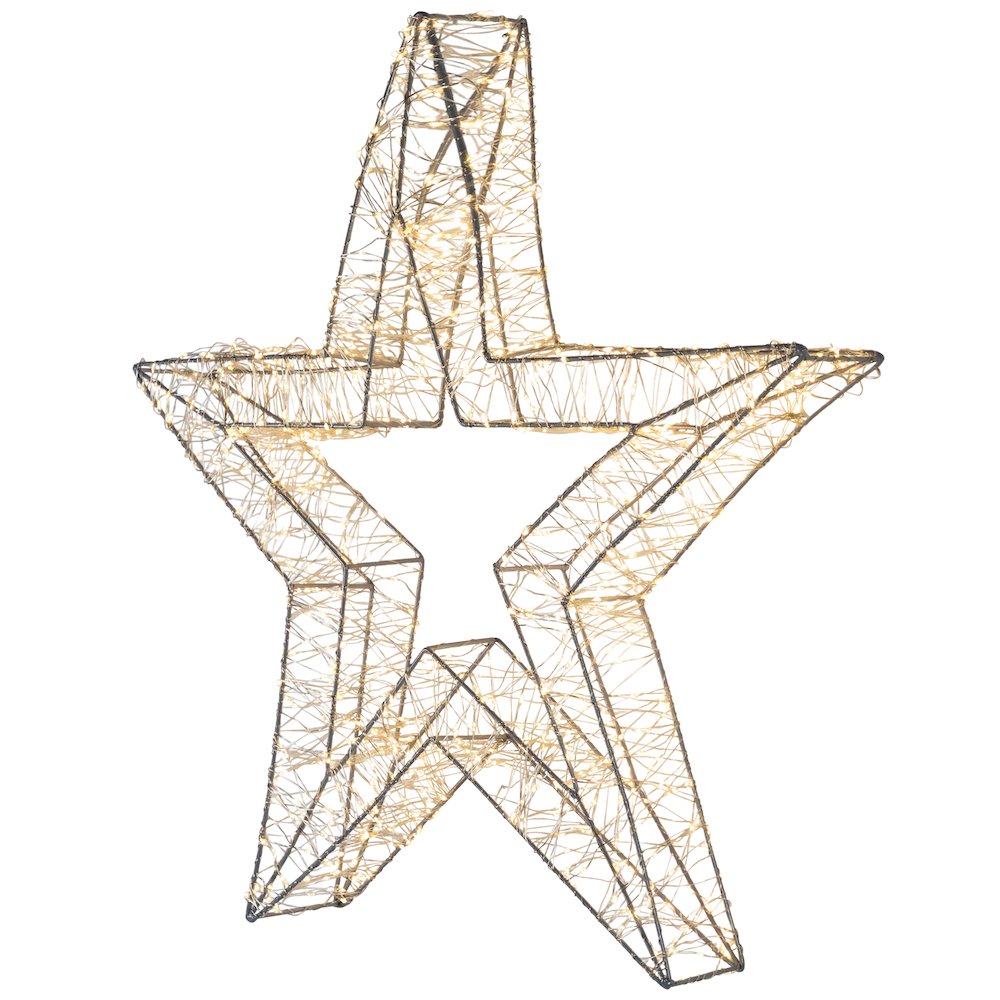 LED Lighted Wire Star Outdoor Christmas Decoration - 22" - Warm White Lights. Picture 5