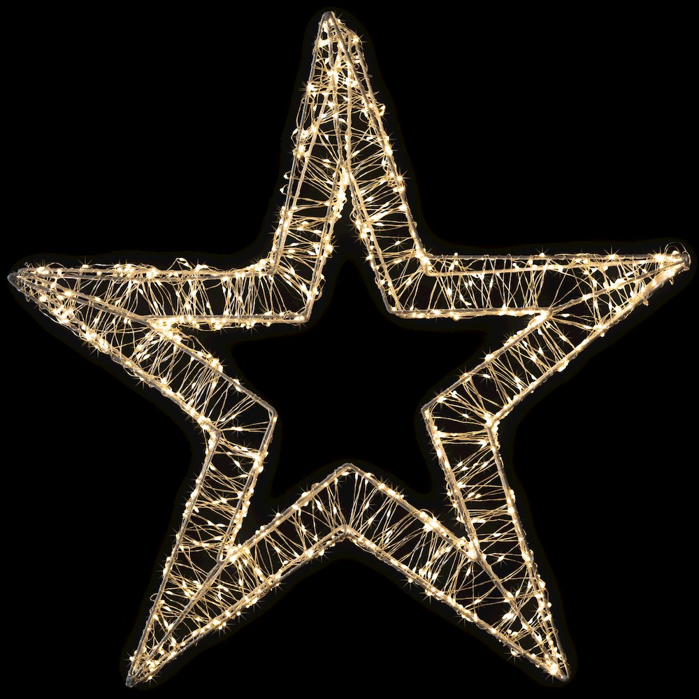 LED Lighted Wire Star Outdoor Christmas Decoration - 22" - Warm White Lights. Picture 1