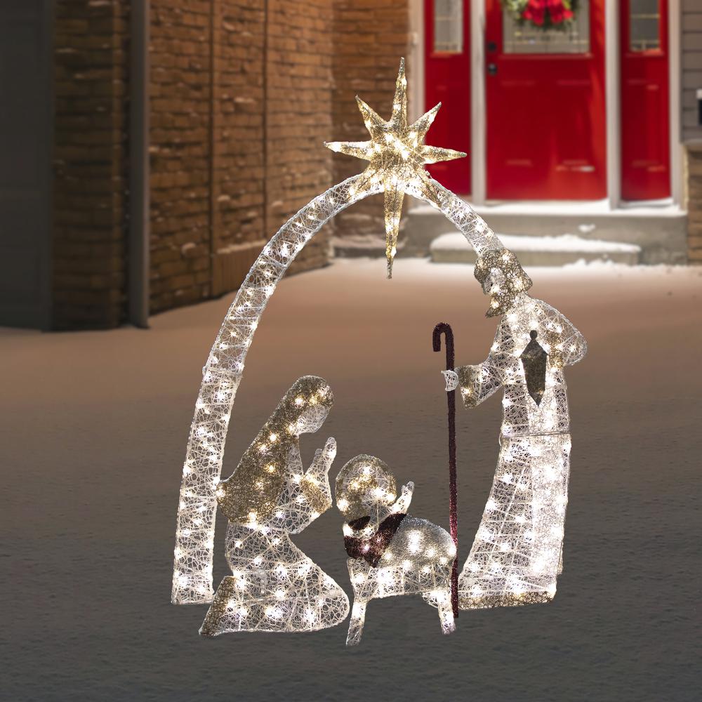 6.75' LED Lighted Holy Family Nativity Scene Outdoor Christmas Decoration. Picture 2
