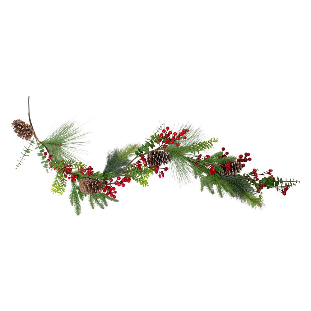 5' x 10" Berry Pine and Eucalyptus Artificial Christmas Garland - Unlit. Picture 1
