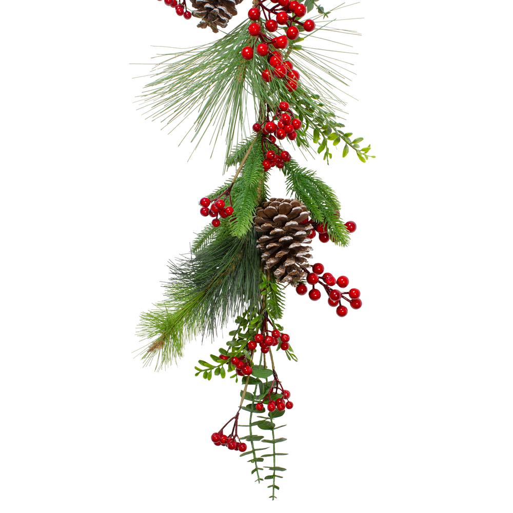 5' x 10" Berry Pine and Eucalyptus Artificial Christmas Garland - Unlit. Picture 4