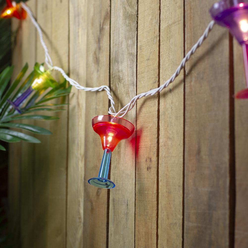 10-Count Margarita Glass Summer Outdoor Patio Christmas Light Set 7.5'White Wire. Picture 2