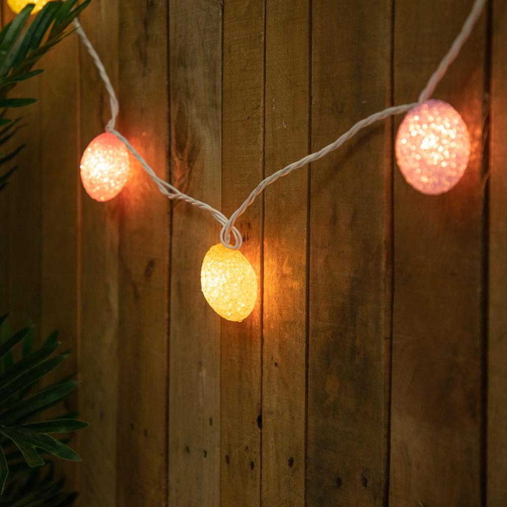 10ct Pastel Easter Eggs String Light Set  7.25ft White Wire. Picture 3